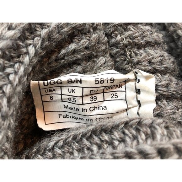UGG Cardy #5819 Gray Classic Tall Knit Sweater Boots Womens 8 / 39 (q8d) - Picture 10 of 10